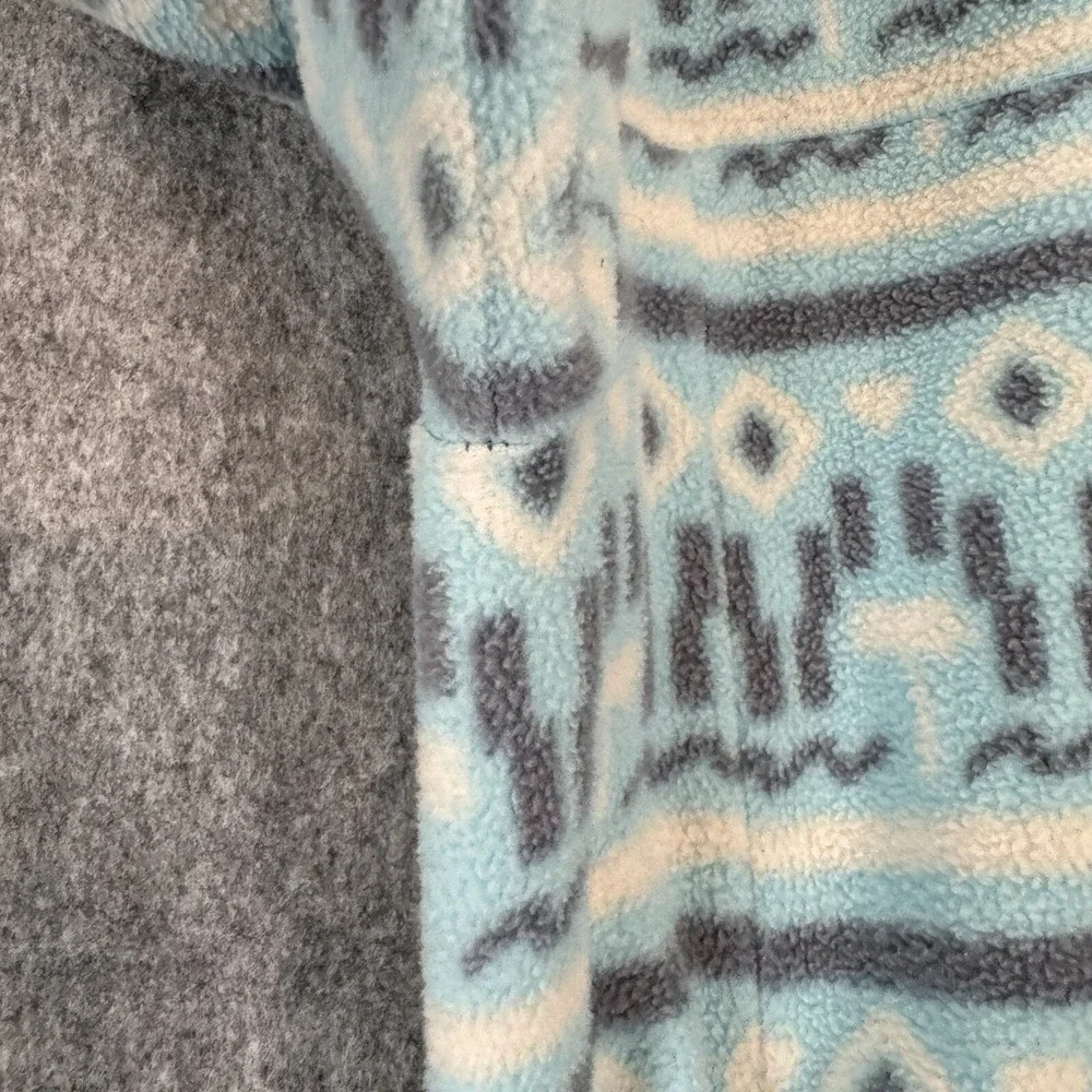 Chubbies Fleece Sweater Mens Medium Blue Printed Geometric Western‎ Fair Isle